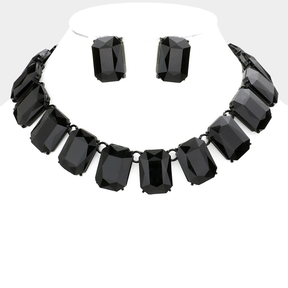 Blackened Vertebrae - Black Matte Fishbone Chain Choker And Earring Jewelry  Set — Our Widow
